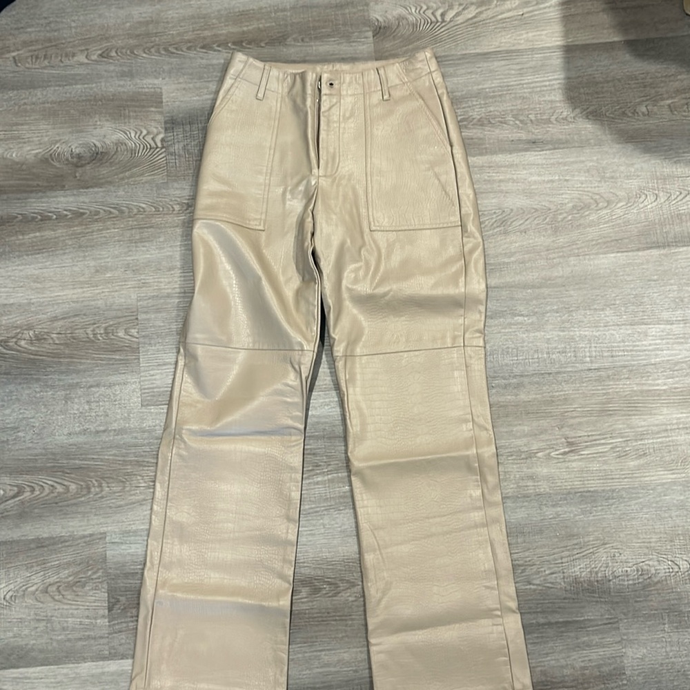 Snakeskin faux leather pants